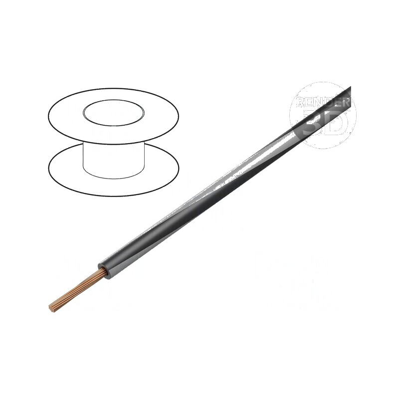 Cablu electric H05V-K 0,35mm2 PVC negru și gri 300V 500V - LgY litat Cu | Electronic-mag.ro | Componente Electronice