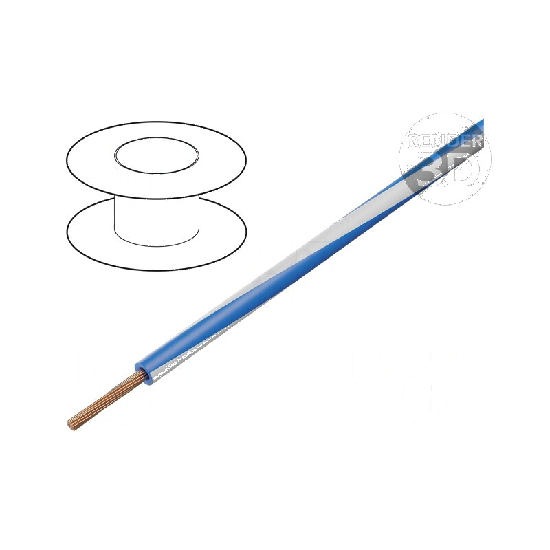 Cablu H05V-K LgY Litat Cu 0,35mm² PVC Albastru-Alb 300V 500V | Electronic-mag.ro | Componente Electronice