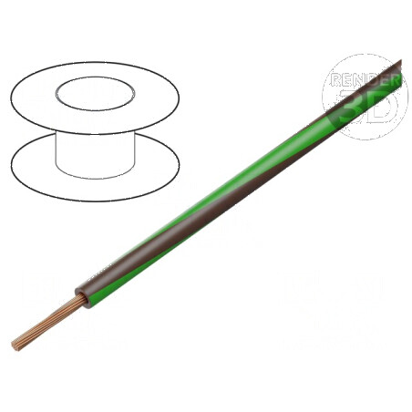 Cablu H05V-K, litat Cu 0,35mm², PVC maro-verde, 300V/500V, pentru instalații electrice | Electronic-mag.ro | Componente Electron