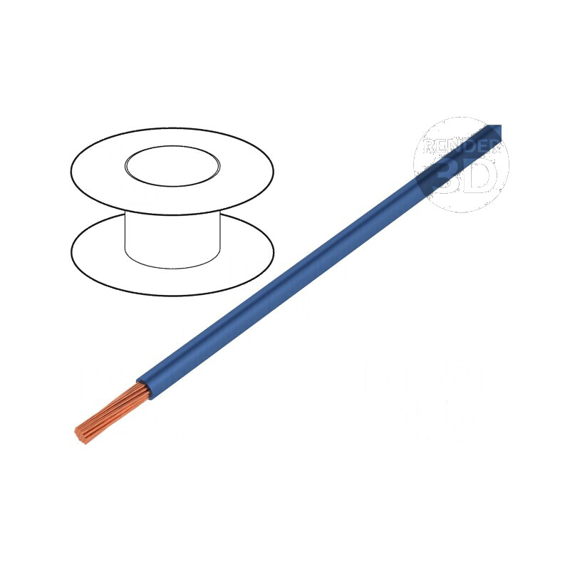 Cablu H05V-K LgY litat Cu 0,35mm² PVC albastru închis 200m - Cablu electric de conectare | Electronic-mag.ro | Componente Electr
