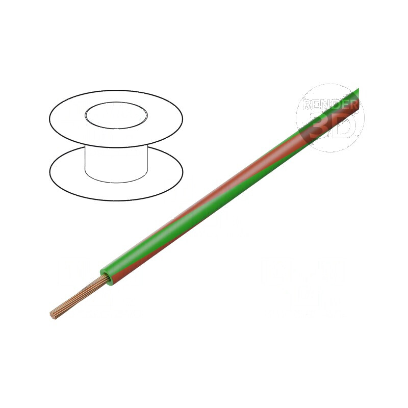 Cablu H05V-K LgY litat Cu 0,35mm² PVC verde-roșu 300V 500V - 1 metru | Electronic-mag.ro | Componente Electronice