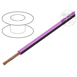 Cablu H05V-K LgY litat Cu 0,35mm2 PVC roz-negru 300V 500V - Cablu electric flexibil pentru instalații  | Electronic-mag.ro | Com