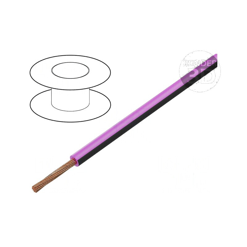 Cablu H05V-K LgY litat Cu 0,35mm2 PVC roz-negru 300V 500V - Cablu electric flexibil pentru instalații  | Electronic-mag.ro | Com