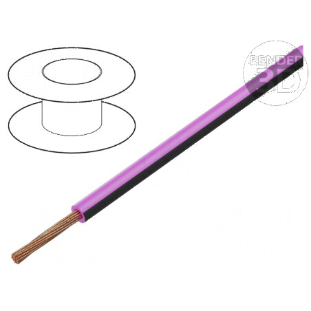 Cablu H05V-K LgY litat Cu 0,35mm2 PVC roz-negru 300V 500V - Cablu electric flexibil pentru instalații  | Electronic-mag.ro | Com