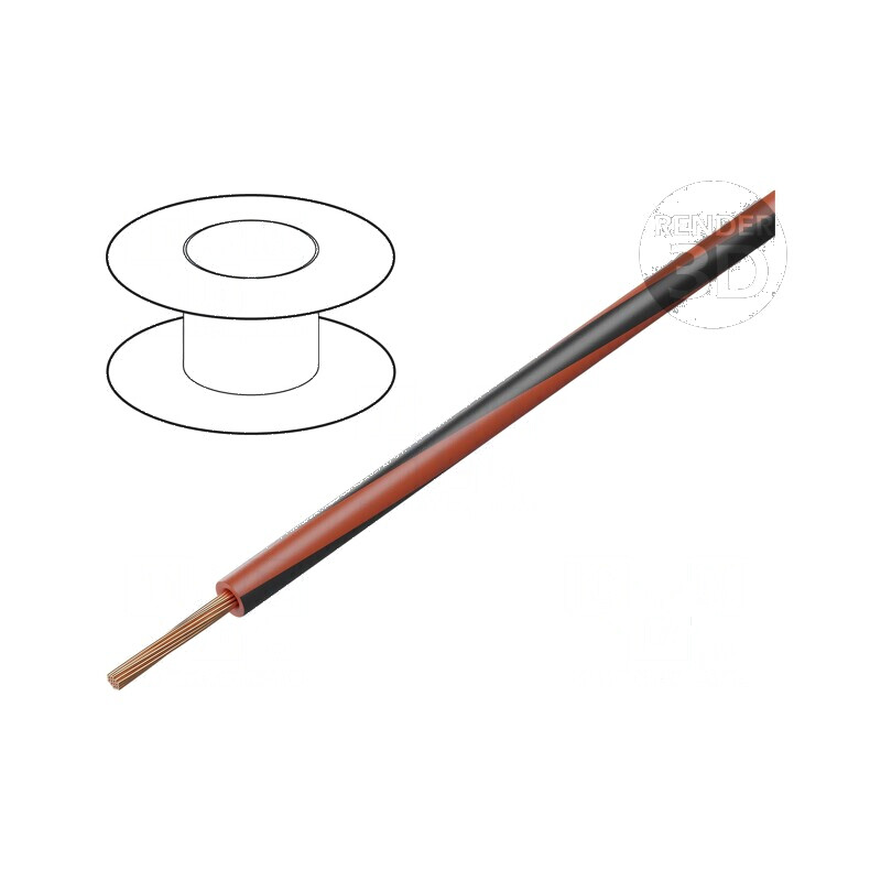 Cablu H05V-K LgY Litat Cu 0,35mm² PVC Roșu-Negru 300V 500V - Cablu electric de conexiune | Electronic-mag.ro | Componente Electr
