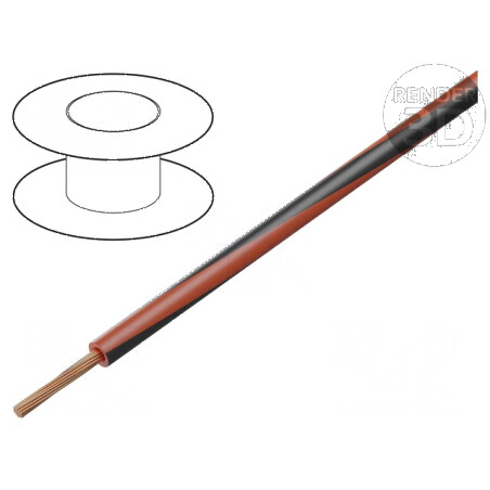 Cablu H05V-K LgY Litat Cu 0,35mm² PVC Roșu-Negru 300V 500V - Cablu electric de conexiune | Electronic-mag.ro | Componente Electr