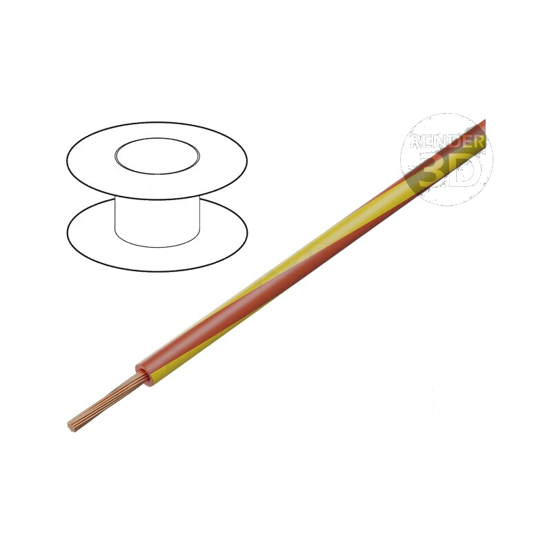 Cablu electric H05V-K LgY 0,35mm² PVC roșu-galben 300V/500V | Electronic-mag.ro | Componente Electronice