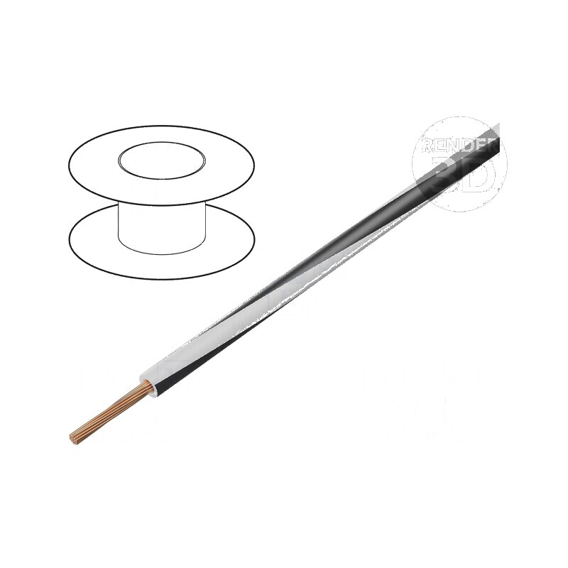 Cablu H05V-K 0,35mm² PVC alb-negru 300V 500V - LgY litat Cu | Electronic-mag.ro | Componente Electronice