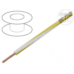 Cablu electric H05V-K LgY litat cu secțiune 0,35mm2, izolație PVC alb-galben, 300V/500V | Electronic-mag.ro | Componente Electro