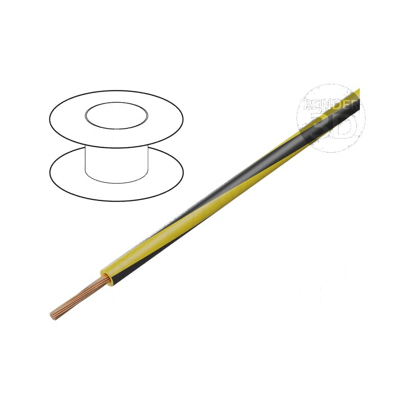 Cablu electric H05V-K, 0,35mm², PVC galben-negru, 300V, 500V, LgY | Electronic-mag.ro | Componente Electronice