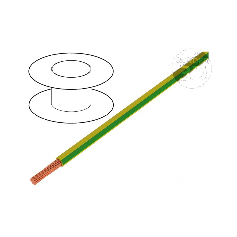 Cablu H05V-K LgY 0,35mm² PVC galben-verde 300V 500V | Electronic-mag.ro | Componente Electronice