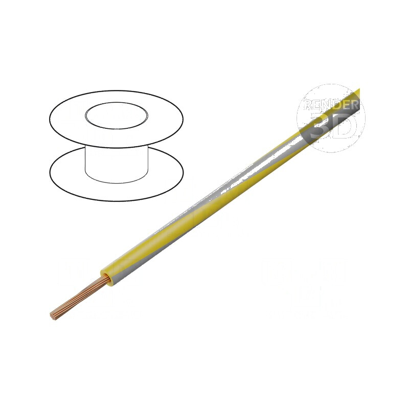 Cablu electric H05V-K 0,35mm² litat cu izolație PVC galben-gri, 300V/500V | Electronic-mag.ro | Componente Electronice