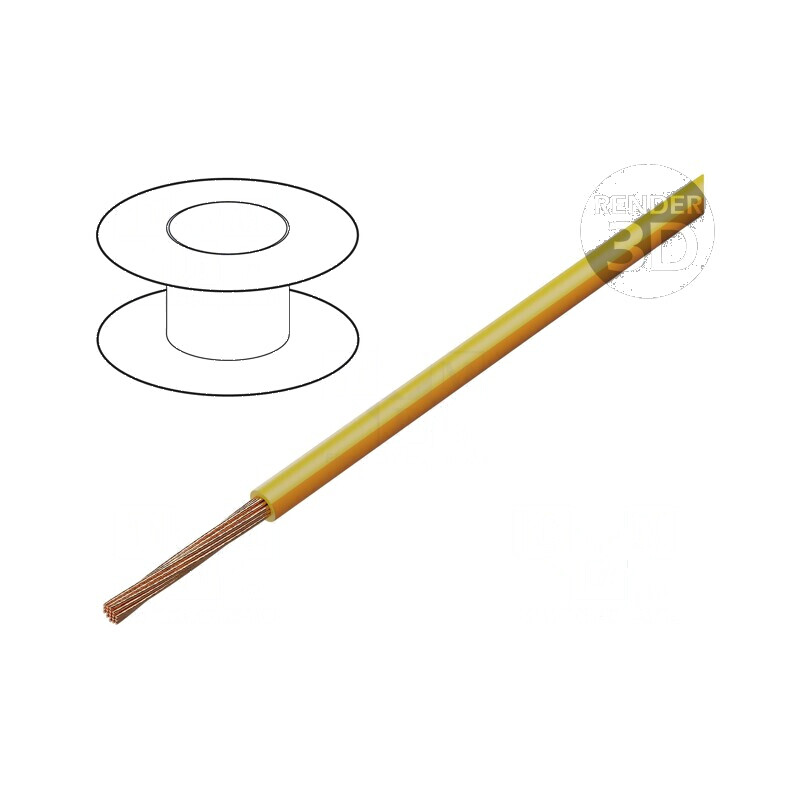 Cablu electric H05V-K litat cu 0,35mm² PVC galben-portocaliu, 200m | Electronic-mag.ro | Componente Electronice