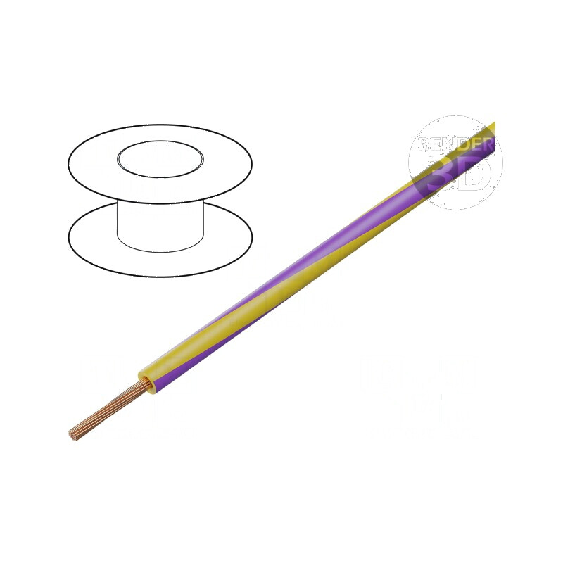 Cablu H05V-K LgY litat Cu 0,35mm2 PVC galben-violet 200m - Cablu electric flexibil pentru instalații electrice | Electronic-mag.