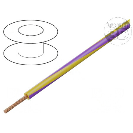 Cablu H05V-K LgY litat Cu 0,35mm2 PVC galben-violet 200m - Cablu electric flexibil pentru instalații electrice | Electronic-mag.