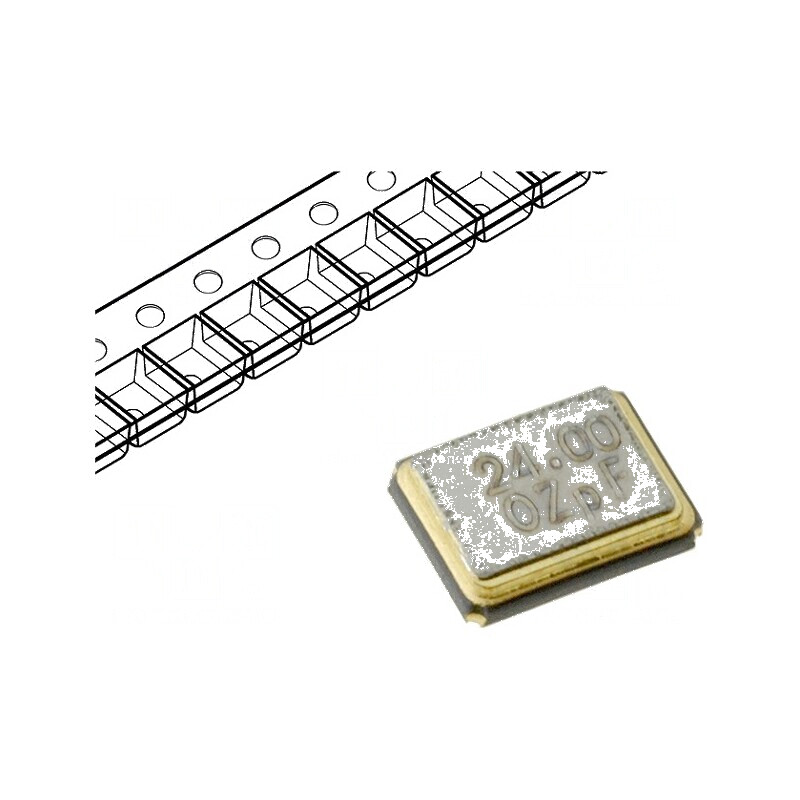 Rezonator cu cuarț 24MHz ±30ppm 20pF SMD 3,2x2,5x0,7mm pentru circuite electronice | Electronic-mag.ro | Componente Electronice