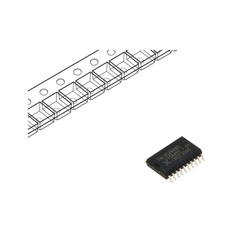 Buffer digital non-inversor IC, declanșator linie Ch: 8 SMD - componentă electronică | Electronic-mag.ro | Componente Electronic