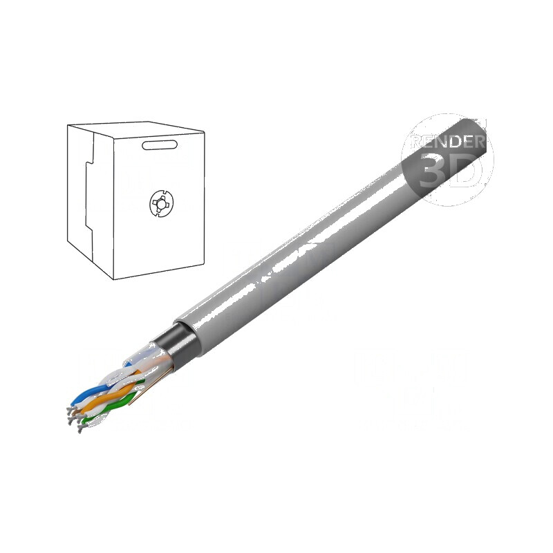Cablu F/UTP 5e 4x2x24AWG CCA PVC gri 305m Ø5,7mm | Electronic-mag.ro | Componente Electronice