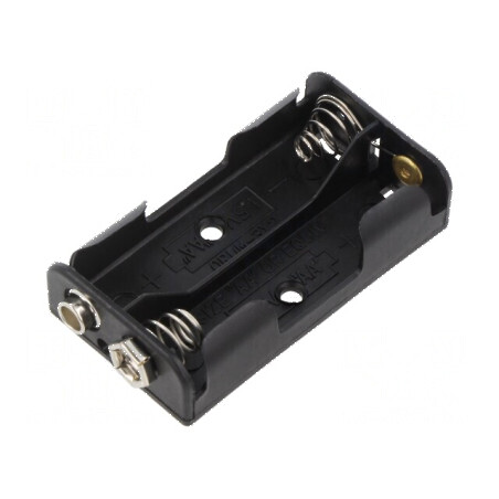 Suport pentru baterii AA/R6 - 2 bucăți tip 6F22, culoare neagră | Electronic-mag.ro | Componente Electronice