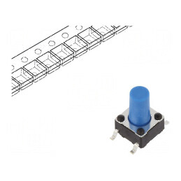 Microîntrerupător TACT SPST-NO 0,05A/12VDC SMT - Pozitie 2, fără elemente adăugătoare | Electronic-mag.ro | Componente Electroni