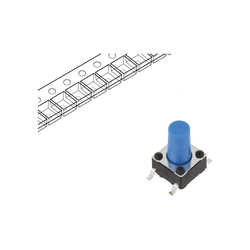 Microîntrerupător TACT SPST-NO 0,05A/12VDC SMT - Pozitie 2, fără elemente adăugătoare | Electronic-mag.ro | Componente Electroni