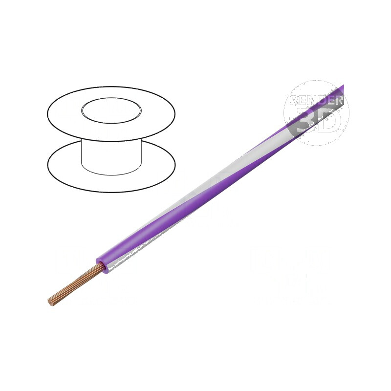 Cablu electric X05V-K litat 0,5mm² PVC violet-alb 300V/500V 250m | Electronic-mag.ro | Componente Electronice