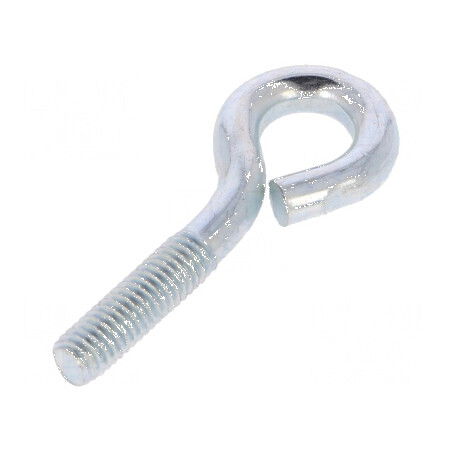 Cârlig inelar din oțel zincat, lungime filet 21mm, lungime totală 50mm | Electronic-mag.ro | Componente Electronice