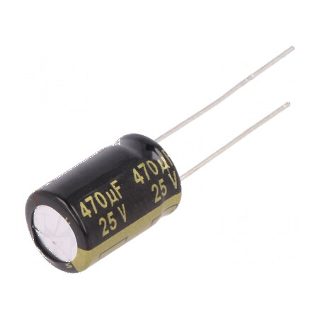 Condensator electrolitic low ESR THT 470uF 25VDC Ø10x16mm - Componentă electronică de calitate | Electronic-mag.ro | Componente 