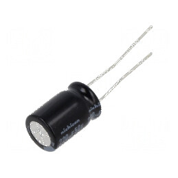Condensator electrolitic low ESR THT 220uF 50VDC Ø10x16mm pentru circuite electronice | Electronic-mag.ro | Componente Electroni