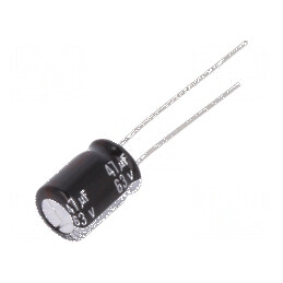 Condensator electrolitic THT 47uF 63VDC Ø8x11,5mm ±20% 5000h pentru circuite electrice | Electronic-mag.ro | Componente Electron