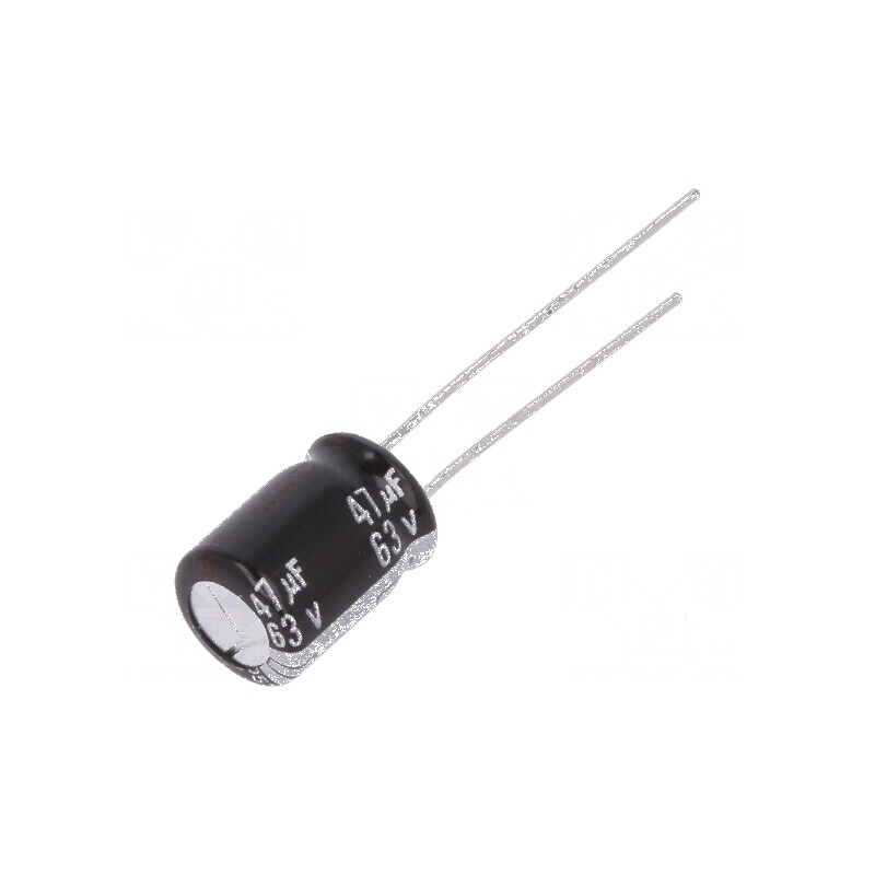 Condensator electrolitic THT 47uF 63VDC Ø8x11,5mm ±20% 5000h pentru circuite electrice | Electronic-mag.ro | Componente Electron
