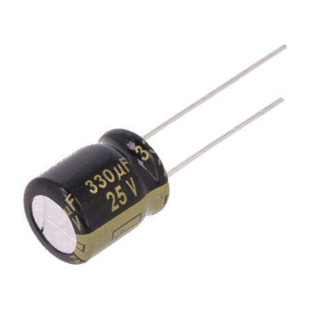 Condensator electrolitic low ESR THT 330uF 25VDC Ø10x12,5mm pentru aplicații electronice | Electronic-mag.ro | Componente Electr