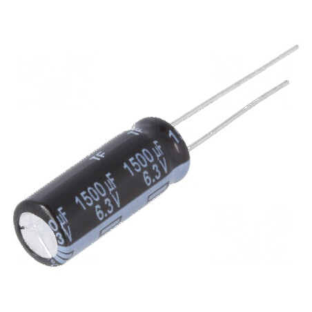 Condensator electrolitic low ESR THT 1500uF 6,3VDC Ø8x20mm pentru circuite electrice | Electronic-mag.ro | Componente Electronic