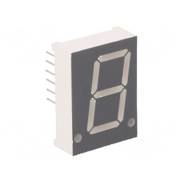Afişaj LED cu 7 segmente 20,4mm 0,8 Nr.car: 1 roşie 30÷60mcd - Display luminos pentru proiecte electronice | Electronic-mag.ro |