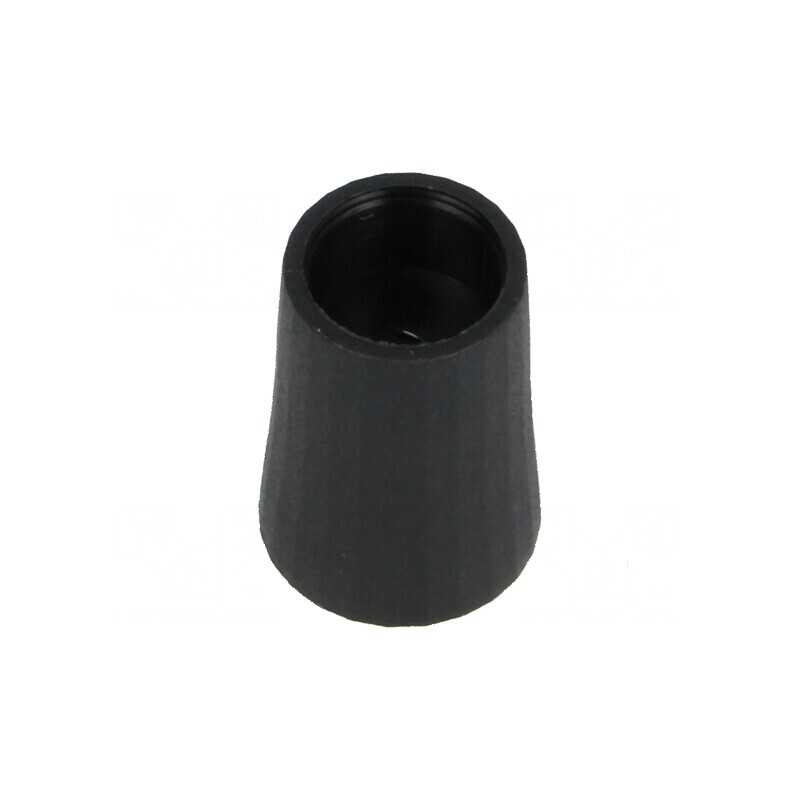 Buton rotativ conică termoplast Ø6mm Ø12x17mm neagră pentru echipamente electronice | Electronic-mag.ro | Componente Electronice