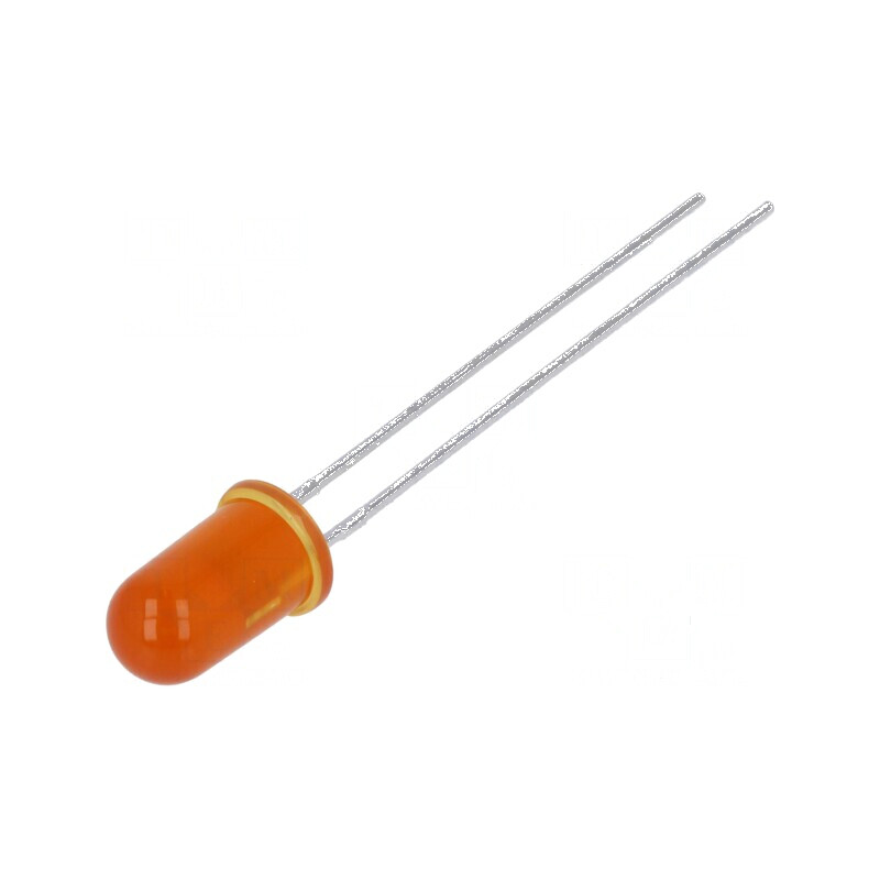 LED 5mm portocalie 6,1mcd 60° cu parte frontală convexă | Electronic-mag.ro | Componente Electronice