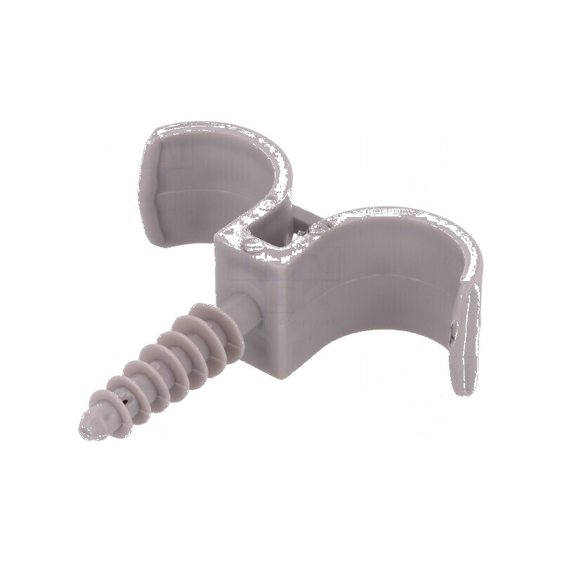 Element de susținere Øbuclă 22mm gri cu orificiu de montare 8mm și 2 prize | Electronic-mag.ro | Componente Electronice