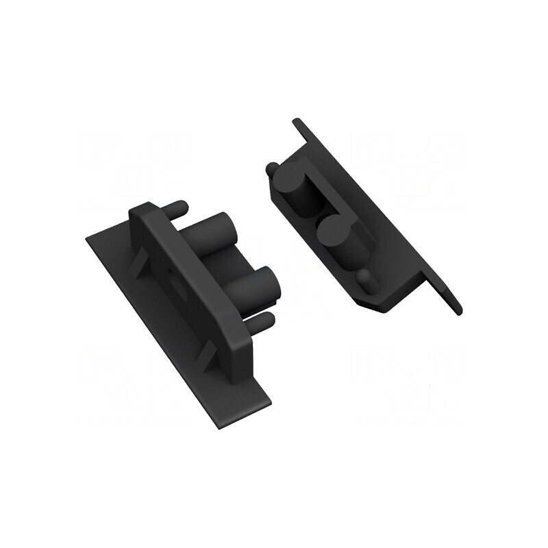 Obturator LED profil negru 2 bucăți ABS GEN2 cu orificiu | Electronic-mag.ro | Componente Electronice