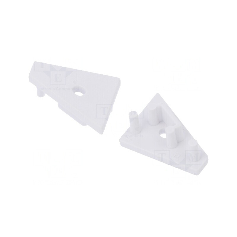 Obturație LED profil albă 2 buc ABS GEN2 cu orificiu | Electronic-mag.ro | Componente Electronice