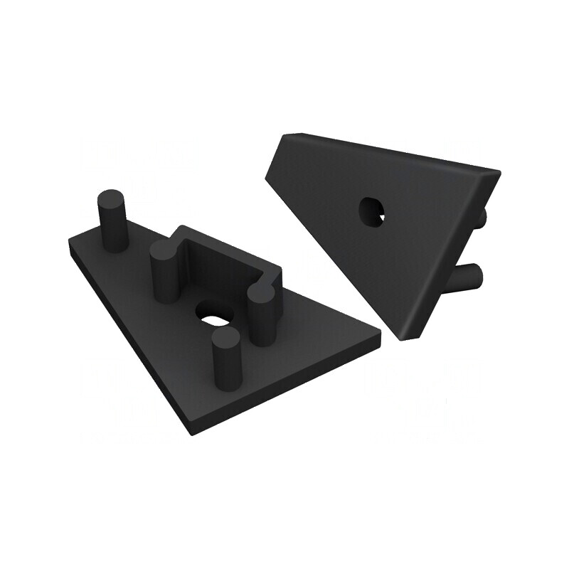 Obturator LED profil negru 2 buc ABS GEN2 cu orificiu pentru iluminat | Electronic-mag.ro | Componente Electronice