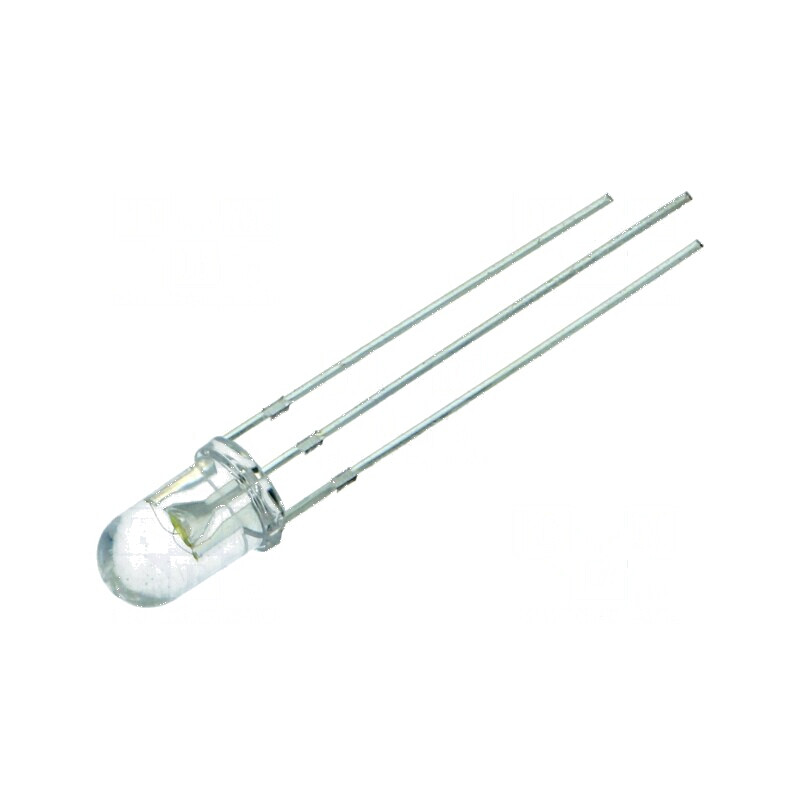 LED 5mm roșu/alb rece 30° cu parte frontală convexă, nr. term: 3 | Electronic-mag.ro | Componente Electronice