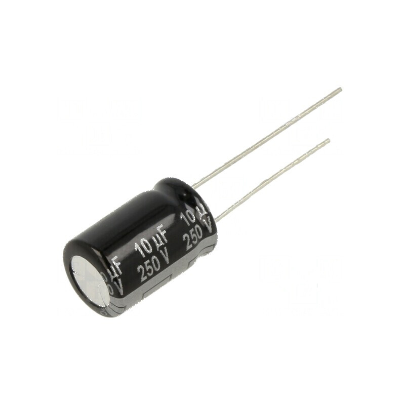 Condensator electrolitic THT 10uF 250VDC Ø10x16mm Raster 5mm pentru aplicații electronice | Electronic-mag.ro | Componente Elect