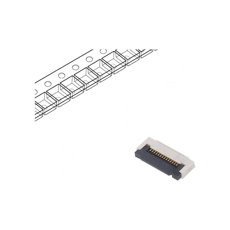 Conector FFC/FPC orizontal 16 pini ZIF SMT 50V 0,4A -25÷85°C | Electronic-mag.ro | Componente Electronice