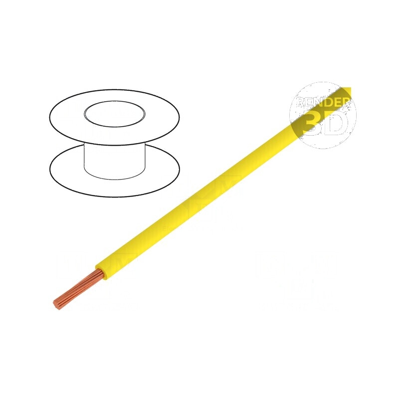 Cablu electric H05V2-K 0,5mm² 22AWG PVC galben 300V 500V | Electronic-mag.ro | Componente Electronice