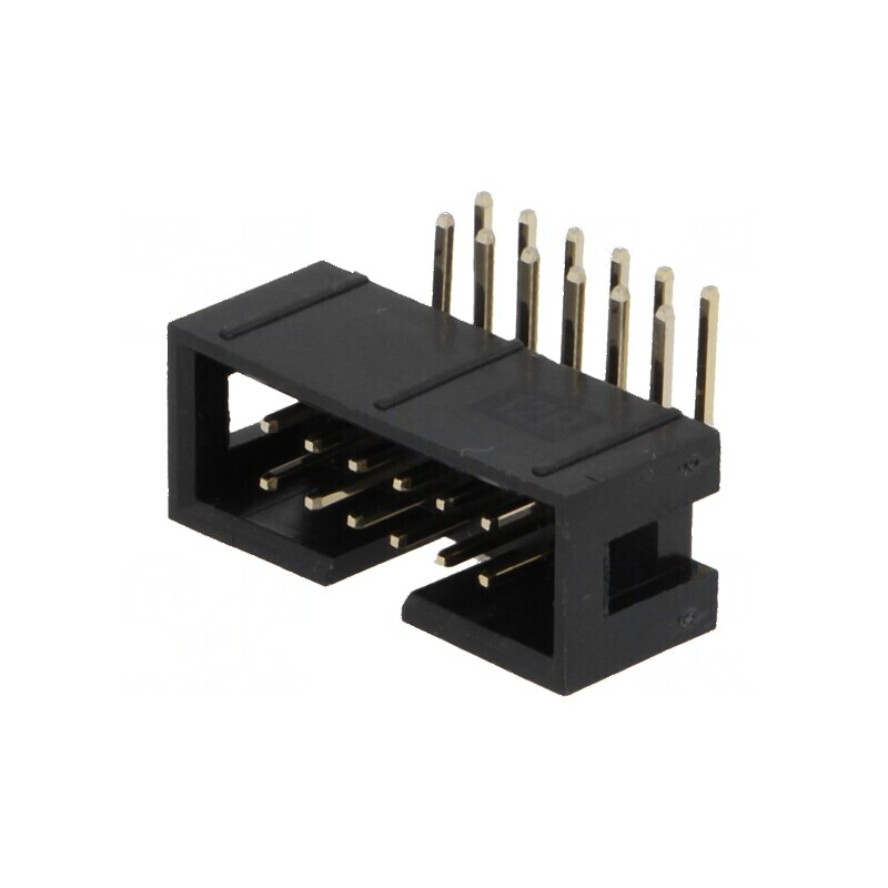 Conector IDC soclu tată 12 pini unghi 90° THT aurit 2,54mm | Electronic-mag.ro | Componente Electronice