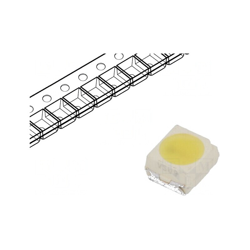 Banda LED SMD 3528 PLCC2 Alb Rece 5000K 10m 120° 112÷355mcd | Electronic-mag.ro | Componente Electronice