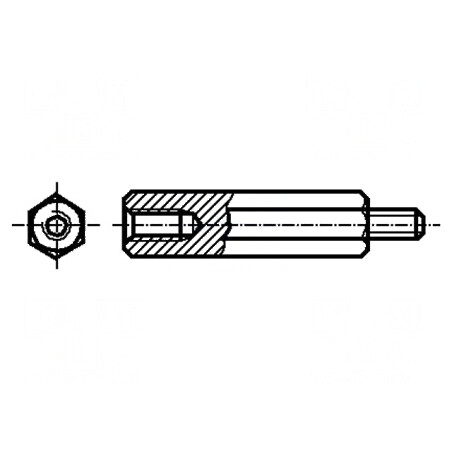 Piuliță Distanțieră Filetată 12mm M3 - Filet Interior și Exterior M3 | Electronic-mag.ro | Componente Electronice