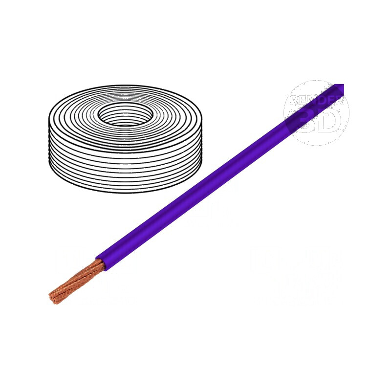 Cablu electric LifY 1x0,25mm² litat cu cupru, PVC violet, 300V, rezistent la temperaturi între -15 și 80°C | Electronic-mag.ro |