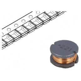 Inductor SMD 220uH 660mA ±10% cu Q: 12, diametru 10mm și înălțime 6mm, rezistență 730mΩ | Electronic-mag.ro | Componente Electro