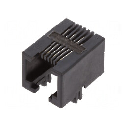 Conector RJ12 soclu PIN 6 Cat 3 neecranaţi aurit pentru PCB - Componente electronice | Electronic-mag.ro | Componente Electronic